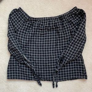 Madewell Checkered Off The Shoulder Top